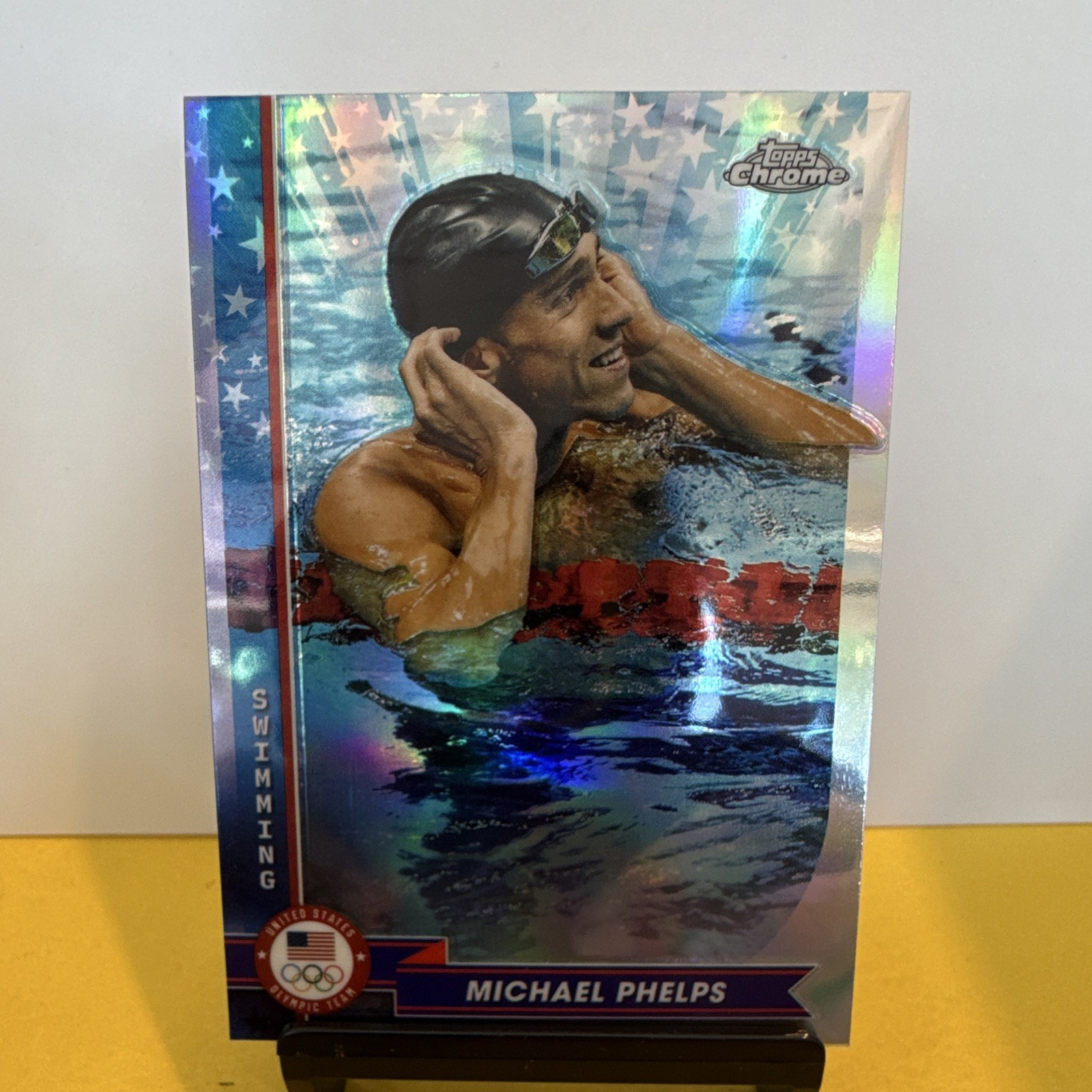 Topps Chrome 2024 U.S. Olympic Team Michael Phelps Refractor #100 Swimming