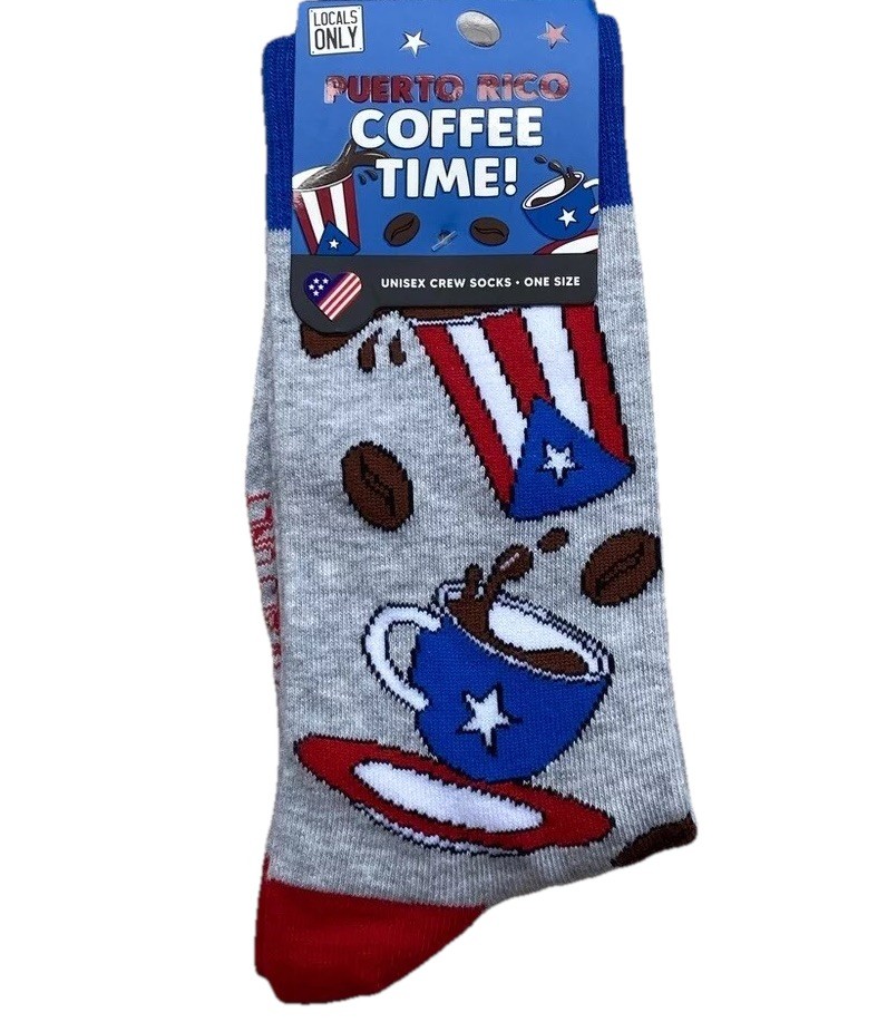 SAOLA Calze Crew Unisex Solo Locali Puerto Rice Coffee Time Nuove con etichette Taglia Unica Regalo