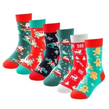 Kids Christmas Socks Crazy Xmas Gift for 6-8 Years 6pairs-kids Christmas Gift