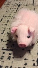 Handmade Crocheted Pink Pig Plush Toy Medium 14-24 in for Kids Ages 3-4 Years