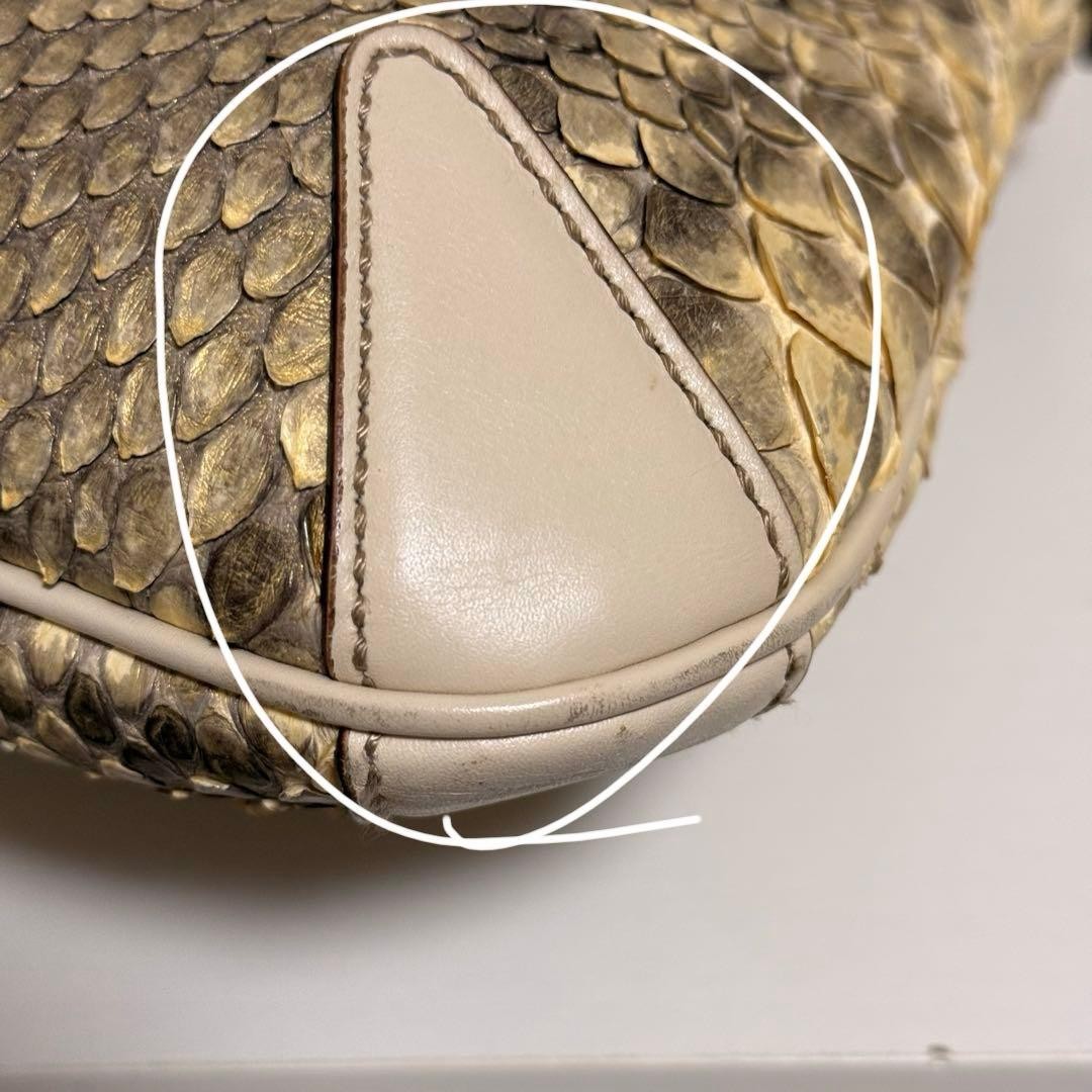 GUCCI Python Leather Shoulder Bag Brown Authentic… - image 15