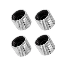 4Pcs Electric Guitar Bass Parts Dome Tone Volume Control Knobs Metal Silver b