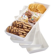 US Acrylic Avant White Plastic Divided Serving Trays (Set of 4) 15&iuml;&iquest;&frac12; x 5&iuml;&iquest;&frac12; ...