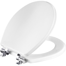 Mayfair 26CHSL-000 White Gloss Slow Close Round Molded Wood Toilet Seat