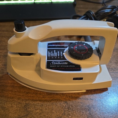 VINTAGE Sunbeam International Travel Iron/Garment Steamer Gray Used, Tested