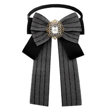 Womens Bow Tie Adjustable Rhinestone Bowtie for Women Ladies Girls Pre-tied W...