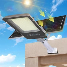 8800W Commercial Solar Street Light Outdoor Dusk to Dawn Lamp Super Bright +Pole