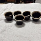 Vtg Brown Drip Custard Cups Hall? McCoy Made In USA 5