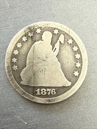 1876-CC SEATED LIBERTY SILVER QUARTER