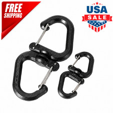 360  Swivel Double Carabiner Clip S Hook Backpack Keychain Hanging Hook