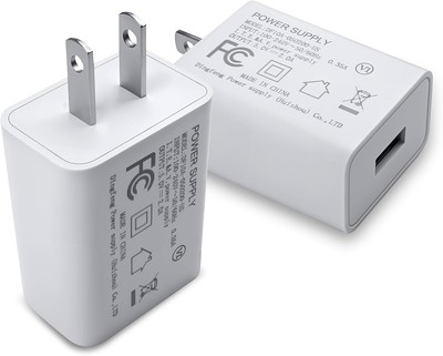 5V 2A Power Adapter,USB Wall Charger Block Plug Box AC Fast Charging Cube... 