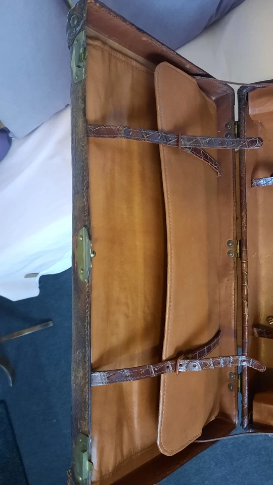 Antiker KROKOKOFFER Der Firma James L.Avis Harrisburg VIRG. In Perfek Zustand 2 - Bild 4 von 4