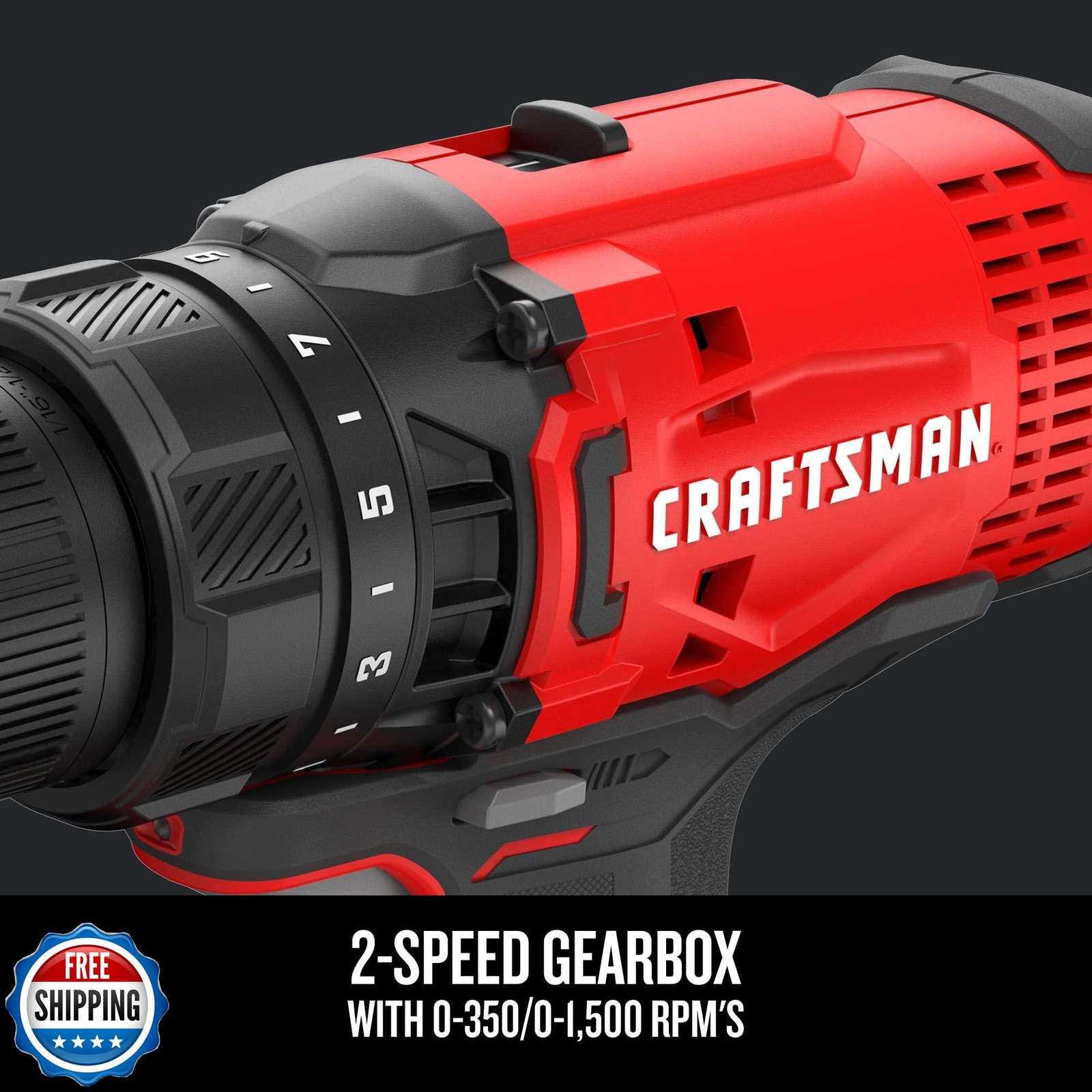 CRAFTSMAN V20 Cordless Drill/Driver Kit, 1/2 inch, Battery and Charger Includ