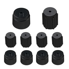 10 PCS Car AC Service Valve Cap Kit, High and Low Pressure Port Caps with