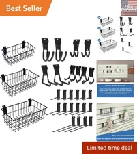 Professional-Grade 29 Piece Slatwall Hook & Basket Kit for Organized Spaces