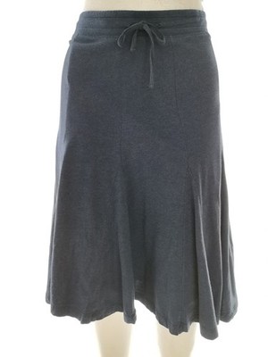SEASALT Damen A-Linienrock Gr. 40 Marineblau Baumwolle Logo Midi