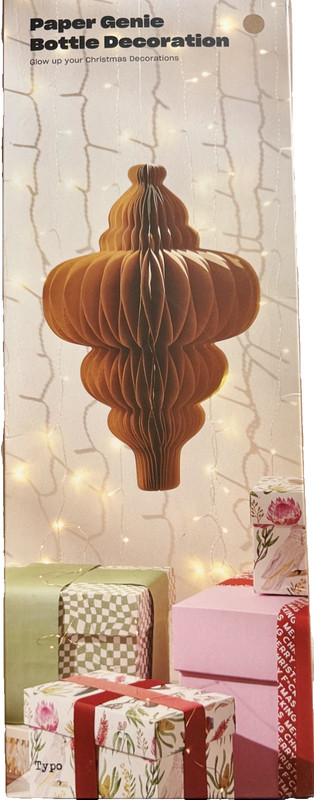 Typo Paper Bottle Honeycomb Hanging Decoration - Glow up your Xmas Decorations