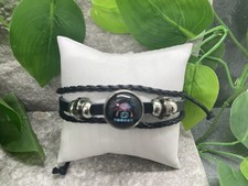 Leather Bead Bracelet Stackable Adjustable Tie New Free Ship Cancer A3467