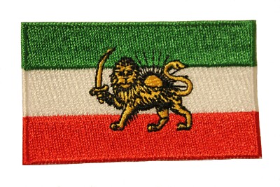 IRAN Persian Lion Old Flag Embroidered Iron on Patch Crest Badge .1.5'' x 2.5'' 