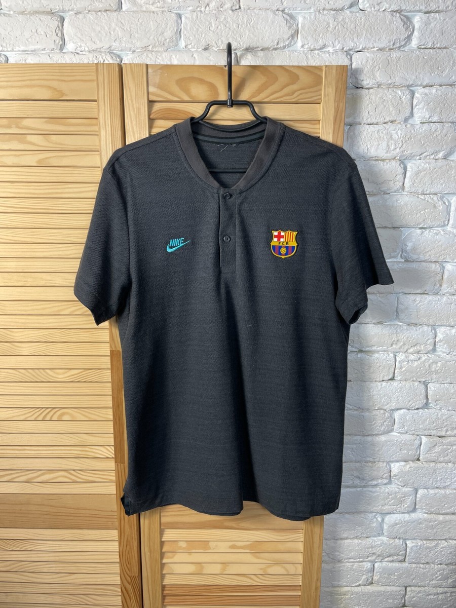 BARCELONA BARCA TRAINING JERSEY FOOTBALL SOCCER POLO SHIRT NIKE COTTON MENS  sz L
