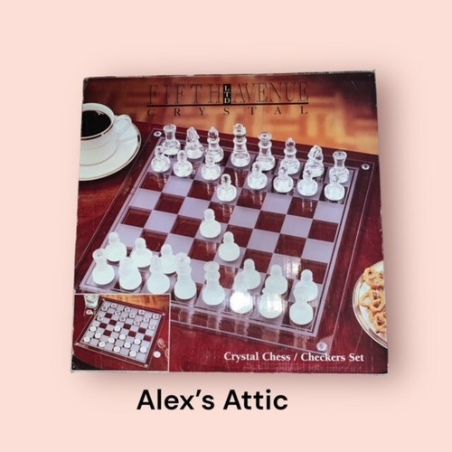 57 piece crystal chess/checkers set