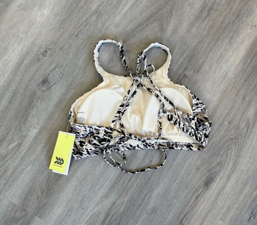 Women's High Neck Strappy Back Bikini Top - All in Motion™ Cream Animal Print - Picture 6 of 8