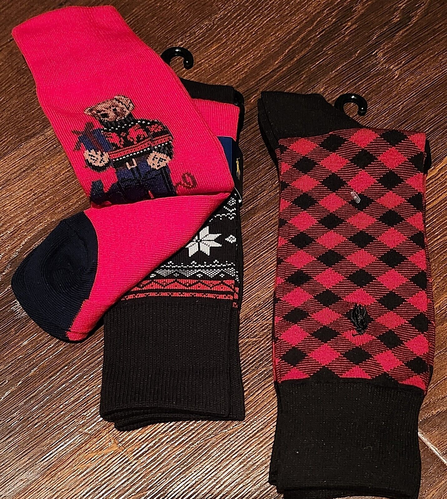 Polo Ralph Lauren Orso Martini Vacanze Preppy Pony Set 3 Paia Calze Abito Casual