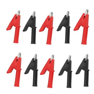 10PCS Crocodile clips Fully Insulated Safety Crocodile clips Electrical Testing