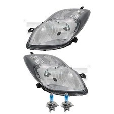 Scheinwerfer Set Grau inkl. Premium Lampen für Toyota Yaris _P9_ mit LWR Motor