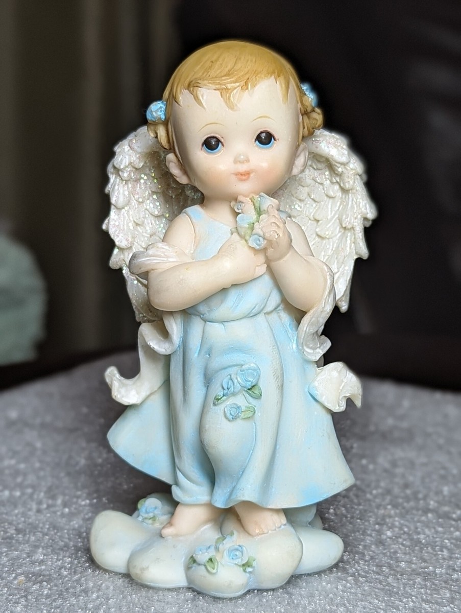 Precious Vintage Resin Little Angel Figurine Handpainted 5