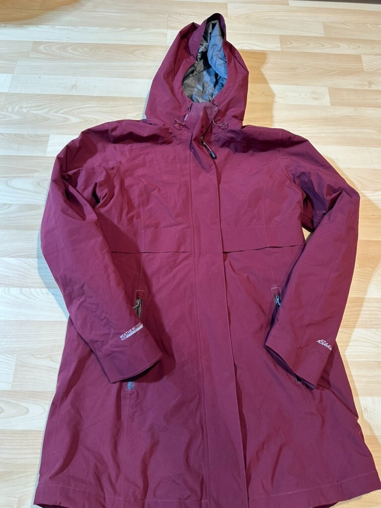 Eddie Bauer Women's Cloud Cap Insulated Waterproof Trench Coat Dusty Red 