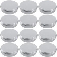 2 Ounce Aluminum Tin Jar Refillable Containers 60 ml Aluminum Screw Lid Round...
