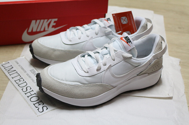 NIKE WAFFLE DEBUT WHITE BLACK ORANGE DH9522-101 MEN US 10