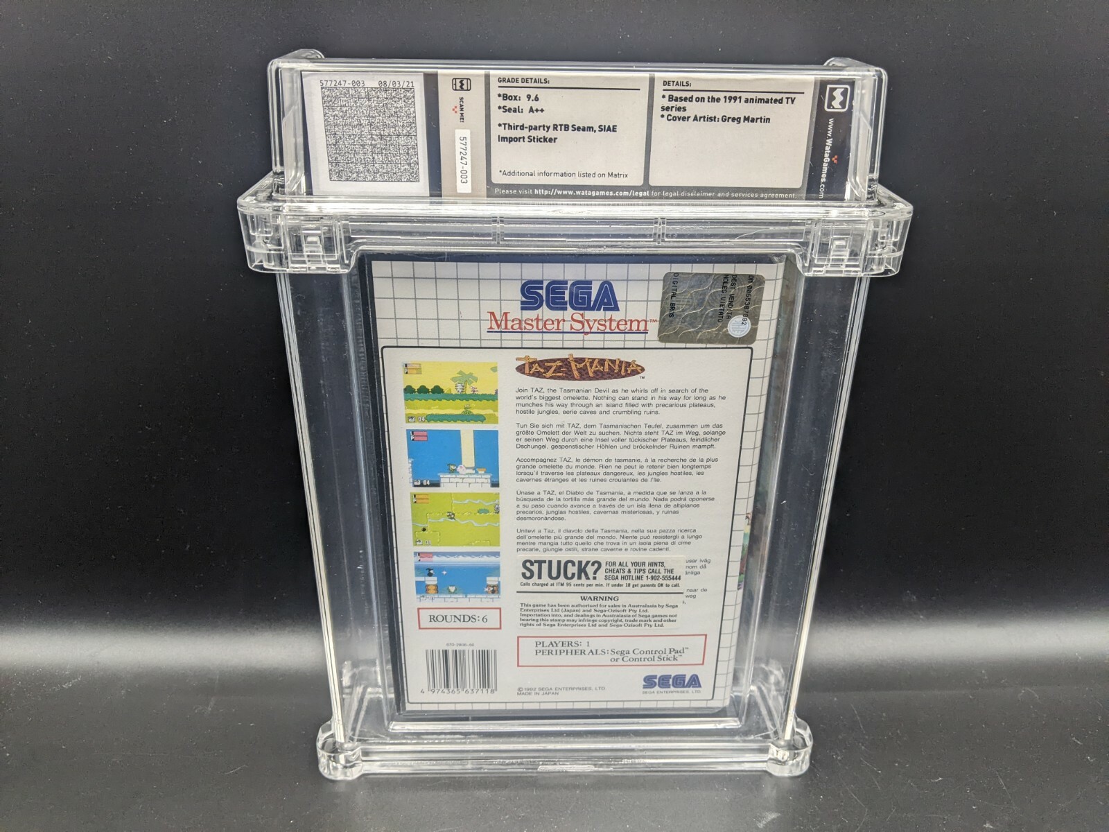 Taz-Mania Sega Master System WATA 9.6 A++ FACTORY SEALED GEM MINT VGA  10086010329 | eBay