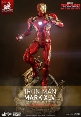 Perfect Hot Toys 1/6 Mms608 Captain America 3 Iron Man Mk46 In