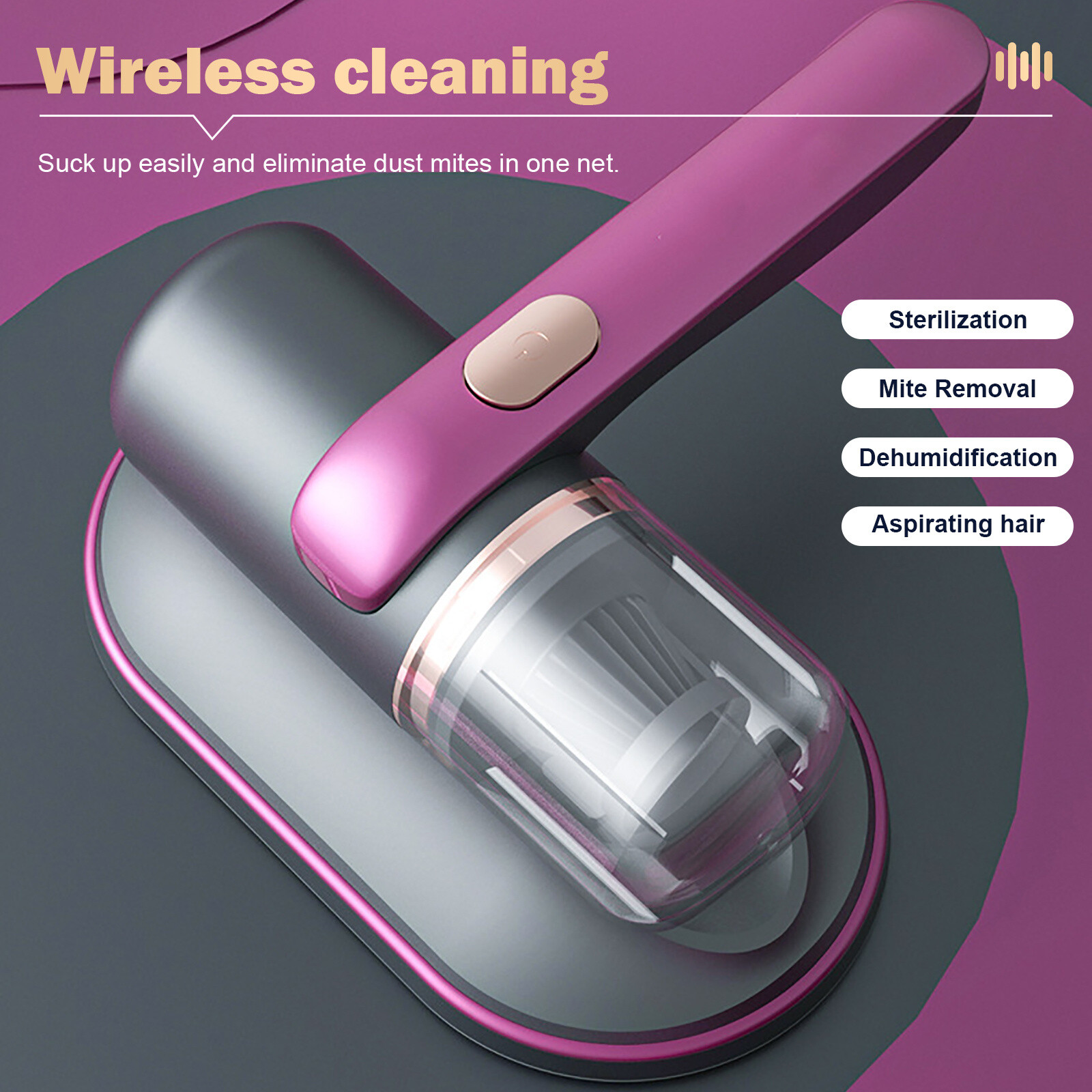 Handheld Wireless UV Dust Mite Remover Vacuum Cleaner for Bedding Sofa ...