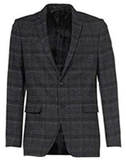 Check jacket by Sandro Pozzi in black size 94 long size New