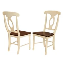 British Isles Napoleon Side Chair, Merlot-Buttermilk Finish (Set of 2)