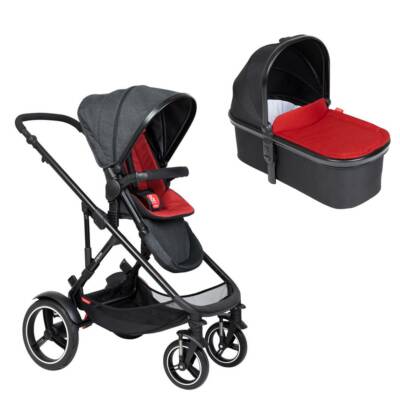 Phil&teds Voyager mit Sitzeinlage chilli rot + Babywanne - AUSSTELLUNGSSTÜCK