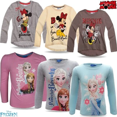 DISNEY Shirt Langarmshirt Kinder Longsleeve Sweatshirt Frozen Minnie Maus ab 9,90€