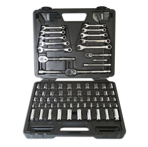 TS2 Laser 3500 89 Piece AF Metric Socket and Spanner Wrench Set Single Hex
