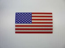 USA FORWARD RED & BLUE ON RFFLECTIVE 3.5"X2" SCREEN PRINTED SOLAS STICKER DECAL