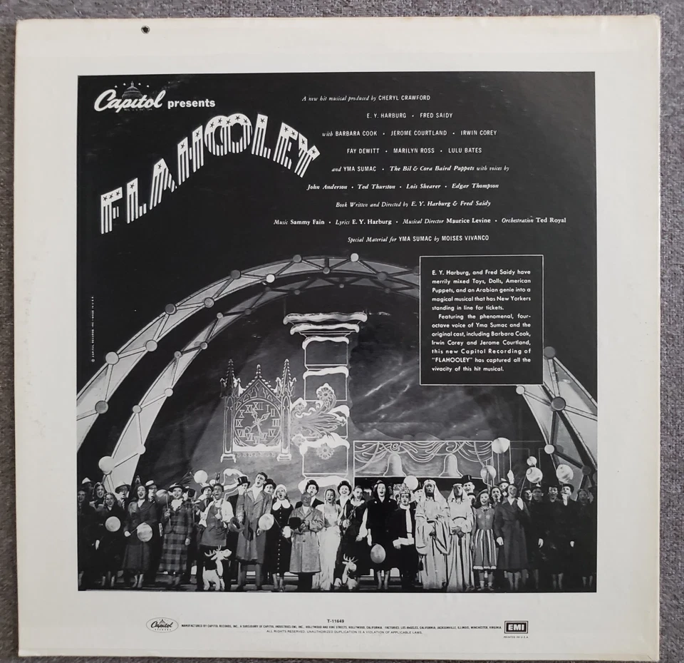 Yma Sumac and the Original Cast "Flahooley" Vinyl Record LP - Image 2 of 4