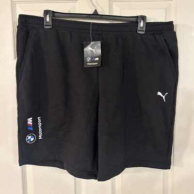NEW MEN'S PUMA BMW MOTORSPORTS SHORTS ~SIZE XXL Sweat Shorts BLACK