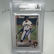 Tyler Black 2021 Bowman Draft 1st Signed BAS SLAB BD200 Auto Milwaukee Brewers