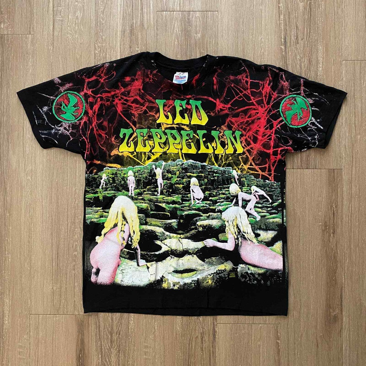 Vintage 1992 Led Zeppelin House Of The Holy AOP T-Shirt Size Vintage 1992 Led Zeppelin House Of The Holy AOP T-Shirt Size