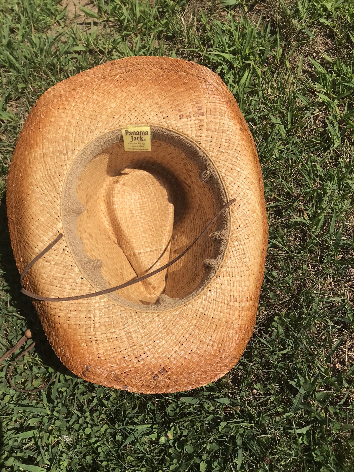Vintage Panama Jack Tan Straw Cowboy Hat One Size Fit… Gem