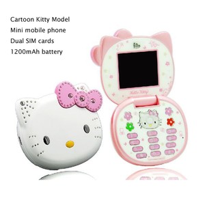 Unlocked-Hello-Kitty-Mini-Mobile-Cell-Phone-Flip-GSM-2G-Phone-For-Kids-Girls