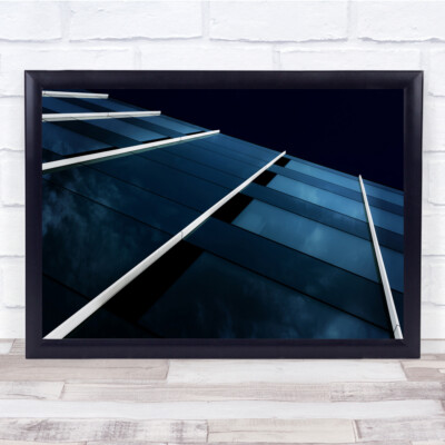 Architektur Lookup Glas Reflexion blau weiß Hasselthvmaart Wandbild Kunstdruck