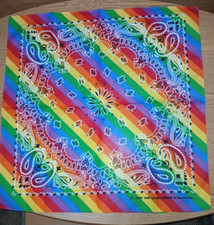3 New Cotton Rainbow Bandanas/Scarves 21" X 21" LGTBQ